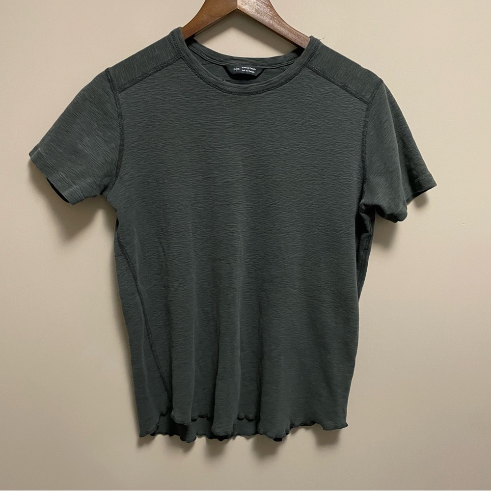 Wings + Horns Grey Green 100% Cotton T-shirt Women's Medium